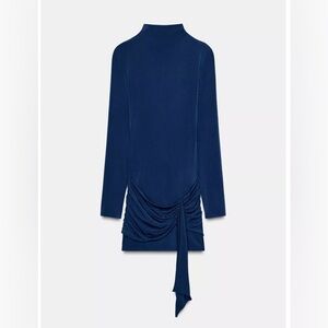Zara Navy Long Sleeve Dress